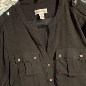 Calvin Klein Black Button Up Blouse
